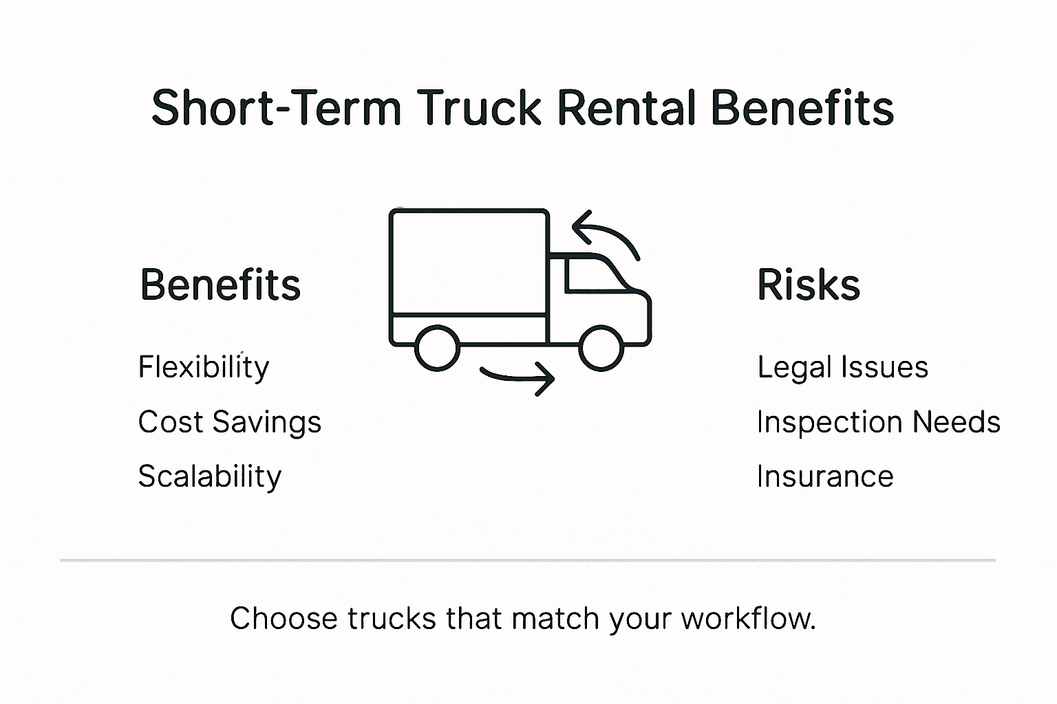 Infographic outlining truck rental pros and risks