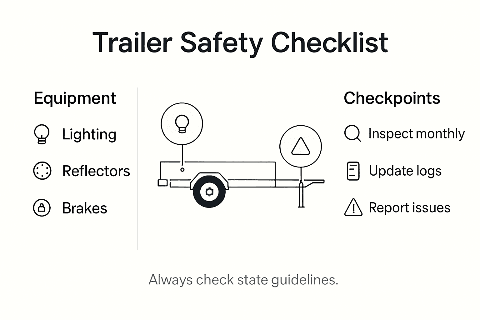 Infographic showing required trailer safety equipment